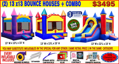 2 Bounce House and 1 Combo